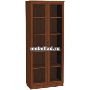 Книжный шкаф со стеклом в СПб, дуб